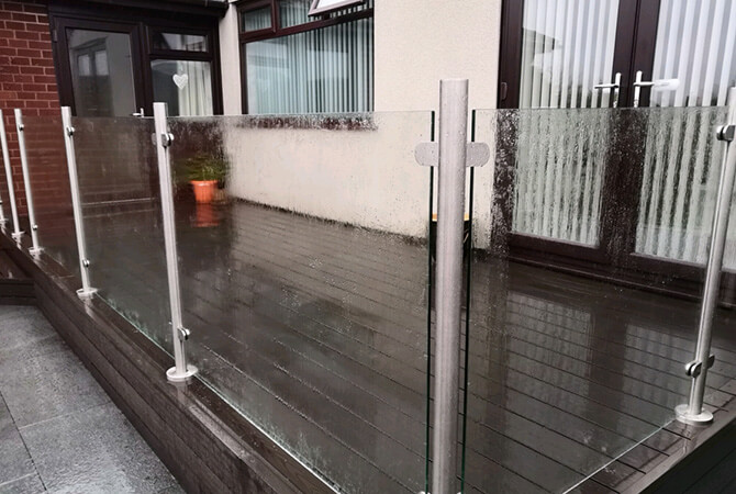 Stainless Steel posts and glass garden balustrade